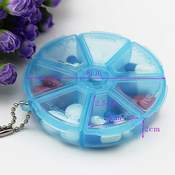 

Portable Round 7 Grid Plastic Pillbox Storage Jewelry Display Jewelry Beads Case