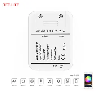 

Smartphone APP Control Amazon Alexa DC12V 24V Box Music Wifi Timer RGB+CCT WIFI RGBWW RGBCW LED Controller For RGB+CCT Strip