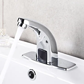 

Hot & Cold Bathroom Automatic Touch Free Sensor Faucets Water Saving Inductive Electric Water Tap Mixer Battery Power