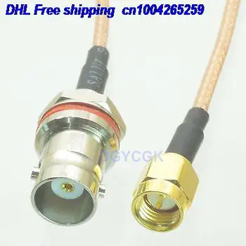 

DHL 50pcs BNC female bulkhead back mount to SMA male plug RG316 Jumper pigtail 8" cable 22j