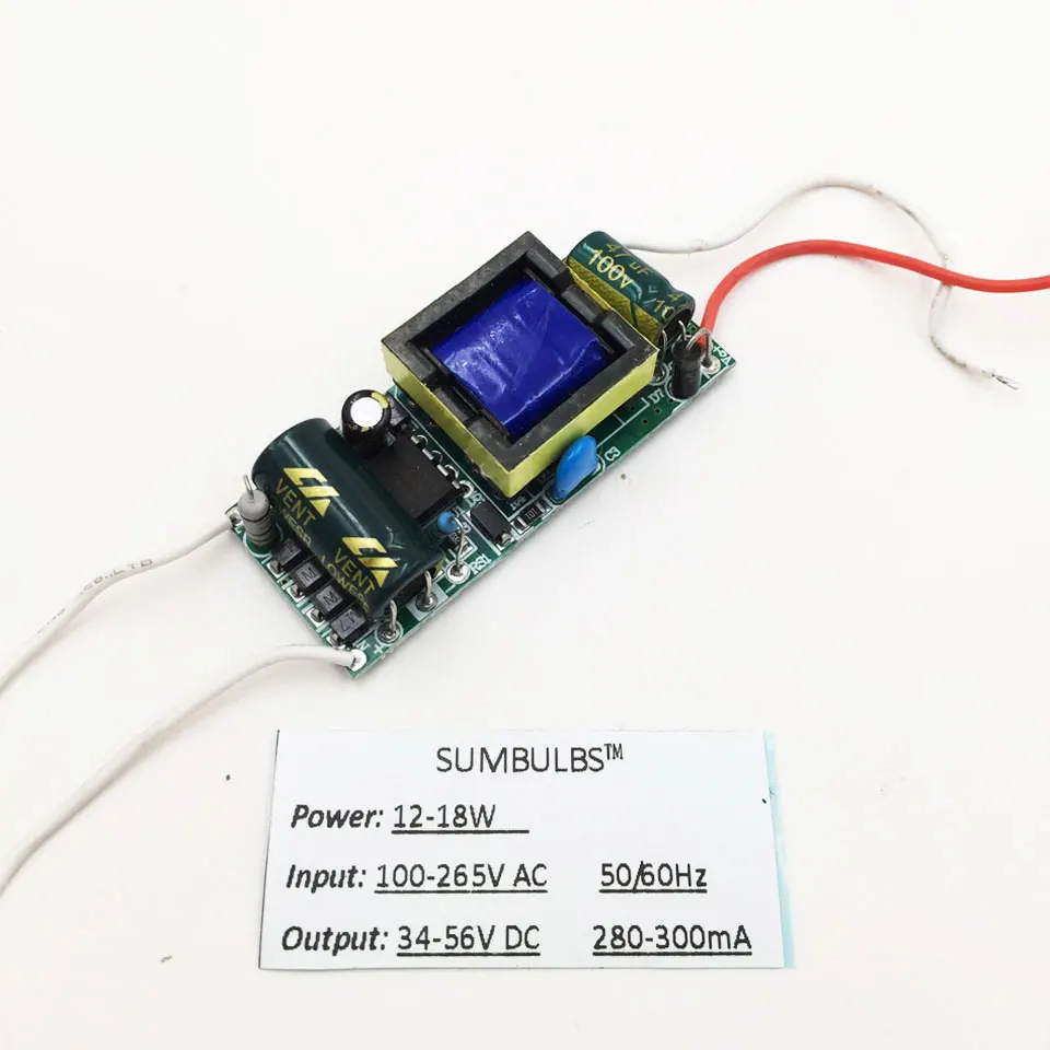3W 5W 10W 15W 20W 25W 30W 35 Вт с драйвером постоянного тока для светодиода 100V 220V преобразователь переменного тока в постоянный Питание трансформатор доска 50/60hz - Цвет: 12-18W