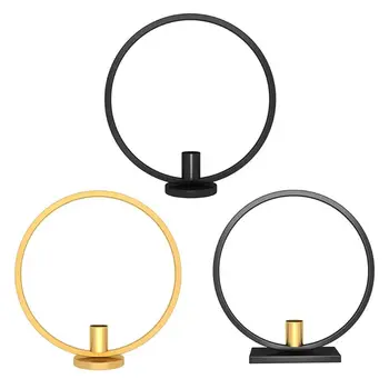 

Nordic Style 3D Circle Geometric Metal Wall Candle Holder Tea Light Candlestick Sconce Crafts Wedding Home Decor