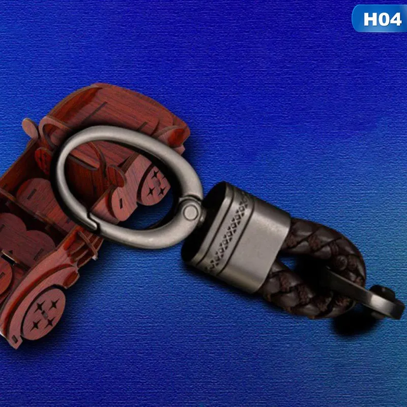 Авто дистанционный Плетеный ключевой ремень плетение веревки брелок с кольцом держатель брелок автомобильный шкентель стиля брелок подарок - Название цвета: H04