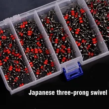 125 Pieces of Trigeminal Swivel Connector Set Sea Fishing Connection Ring Foreign Trade Export Fishing Gear Fishing Tools