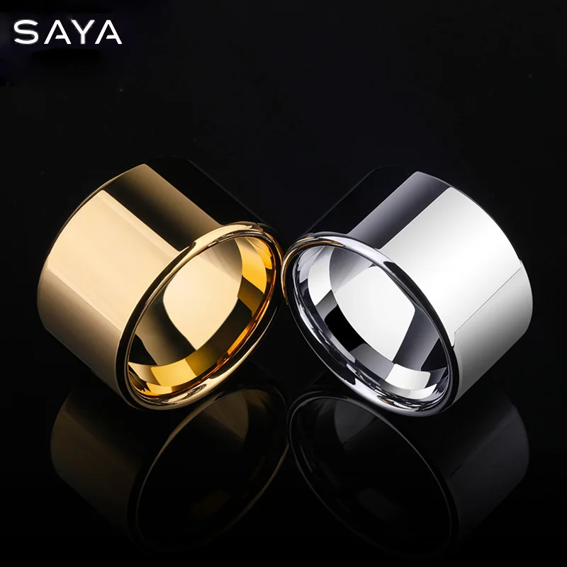 

14mm Width High Polished Tunsten Carbide Jewelry Ring For Man Two Color Silver/Gold
