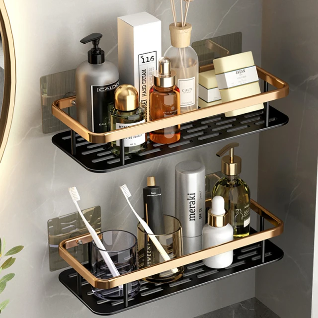 Estante organizador para baño sin perforaciones, 2 uds., estante