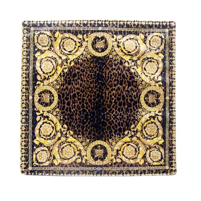 

Placemat European Style High-end Velvet Square Decorative Coffee Coasters Tiger Leopard Horse Pattern Table Mat