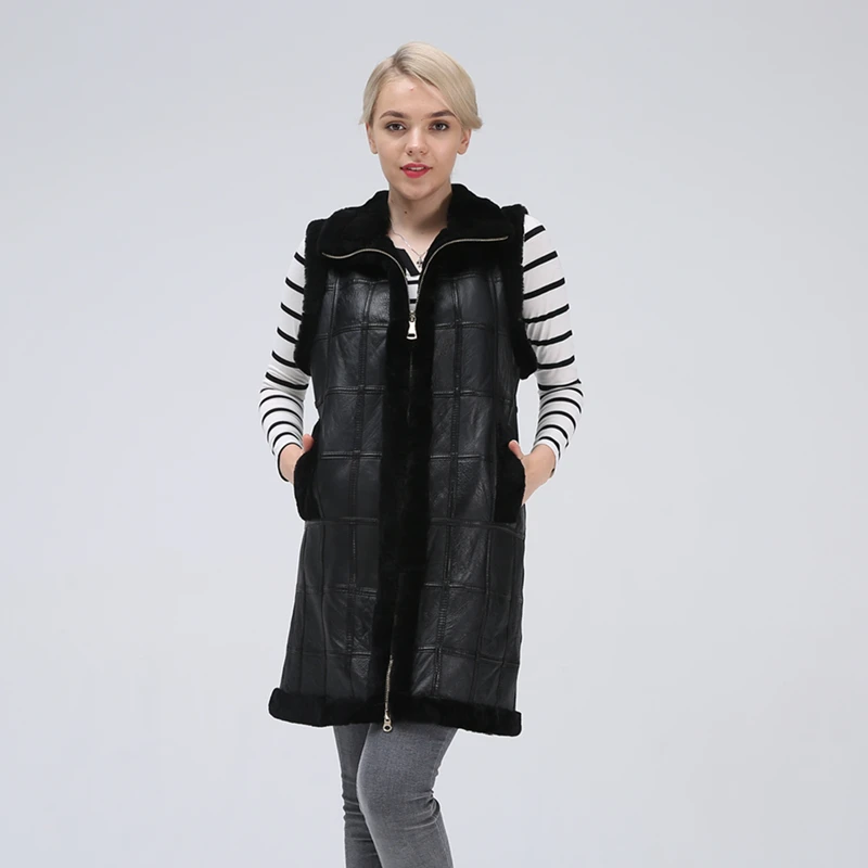

Sheep Sheared Read Fur One Vest Ladies Short Section Genuine Sheepskin Vest Warm Wool Real Fur Coat Women Autumn Winter Jacket