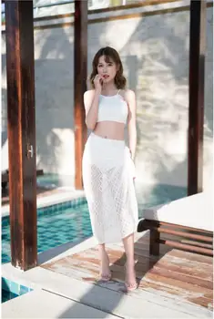

Sexy 3Pieces Bikini Set Swimwear Cover Up Fashion Lace Koreanstlish SwimsuitHot Spring High Waist Thin Female Biquini Beachwear