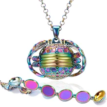 Pendentif mémoire 8 Photos médaillon flottant collier avec ailes d'ange cadre Photo Flash Album rond ouvert colliers bijoux