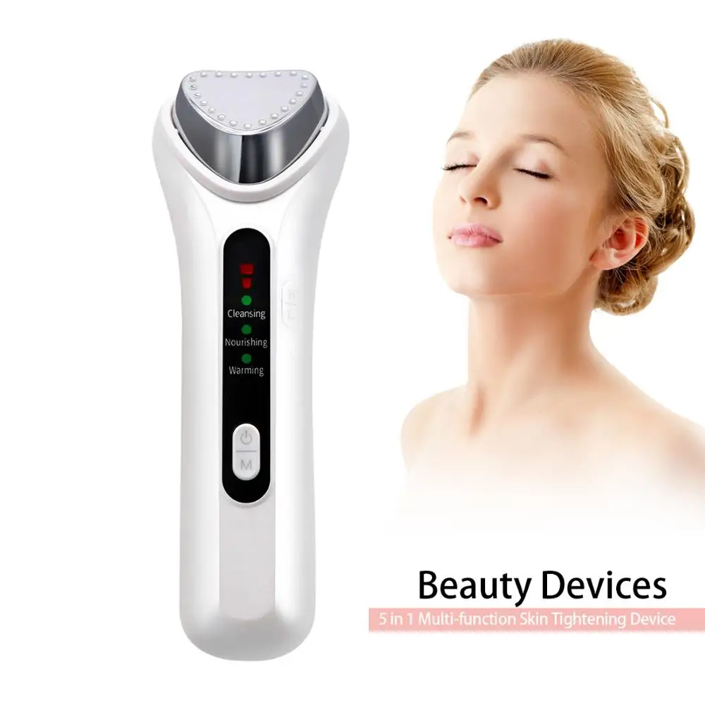 

Face Cleansing Device Sonic Vibration Warming Massager Facial Nourishing Lift Toning Machine Constant Temperature Hot Compress