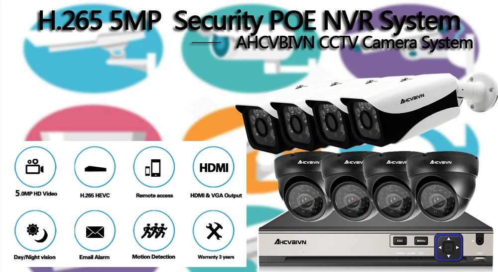 H.265+ 5MP CCTV ip-камера видеонаблюдения с поддержкой Wi Камера Системы POE NVR 8CH 5MP с 8 шт. Водонепроницаемый IP66 IP Камера CCTV видеонаблюдение комплект 2 ТБ HD