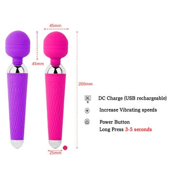 Wireless Dildos AV Vibrator Magic Wand for Women Clitoris Stimulator USB Rechargeable Massager Sex Toys for Muscle Adults 2