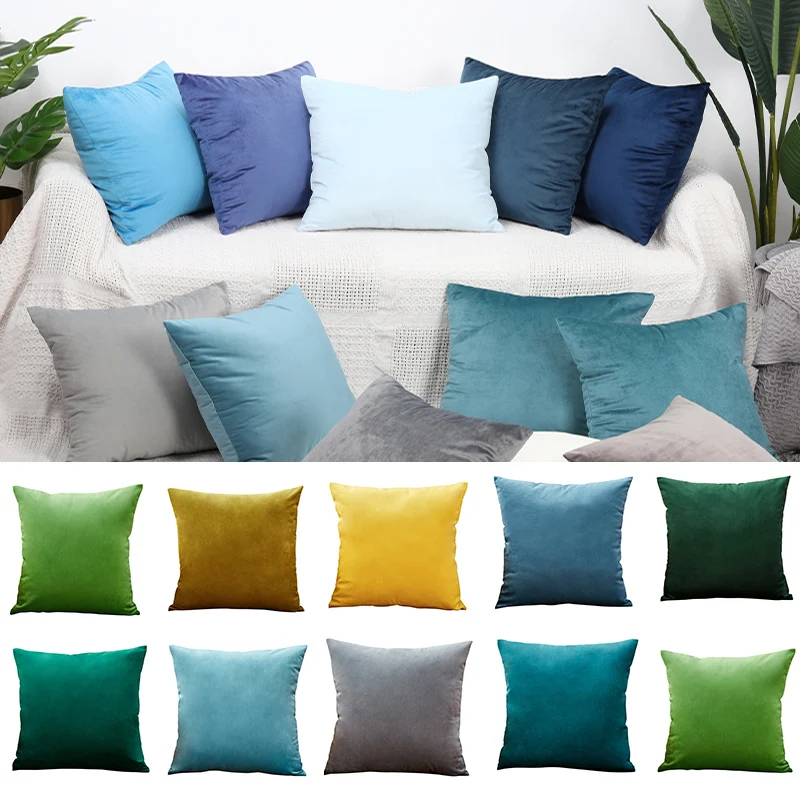 Airldianer Velvet Cushion Cover Pillow Case Green Yellow Pink Gray White Black Home Decorative Sofa Throw Pillows | Дом и сад