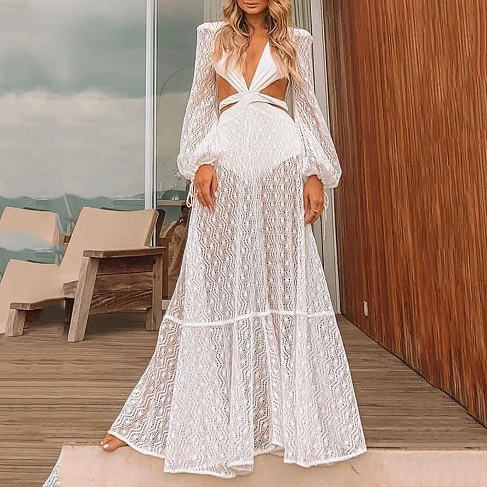 2021 Beach Dress Summer Floral Swimsuit Print Belt Bathing Suit Women Long Cover Up Off Shoulder Beachwear Bandeau Halt Swimsuit 2