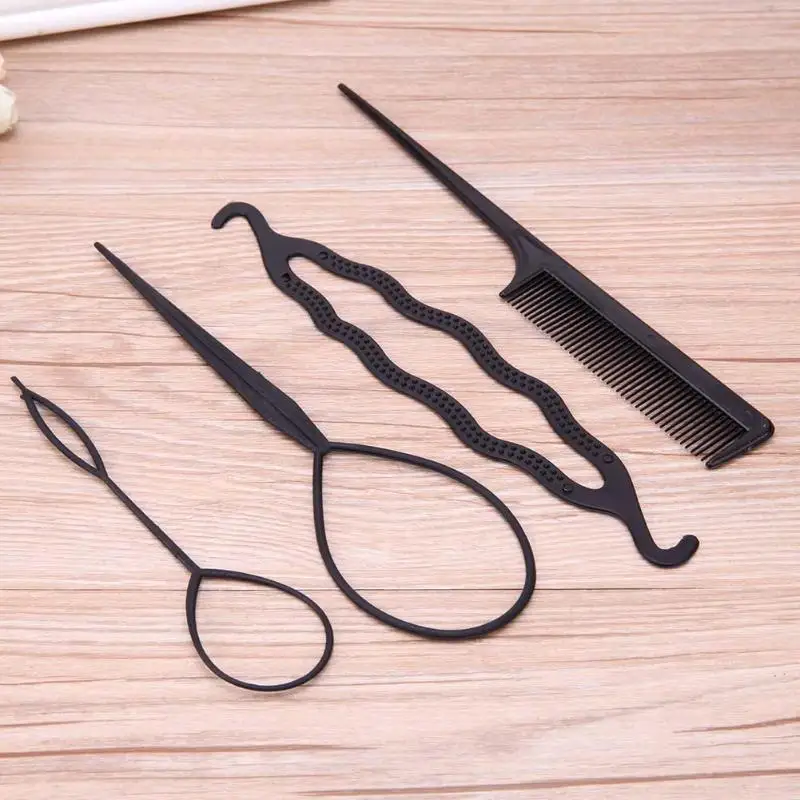 Набор инструментов для укладки волос из 4 предметов, заколки для волос, аксессуары для больших головных уборов