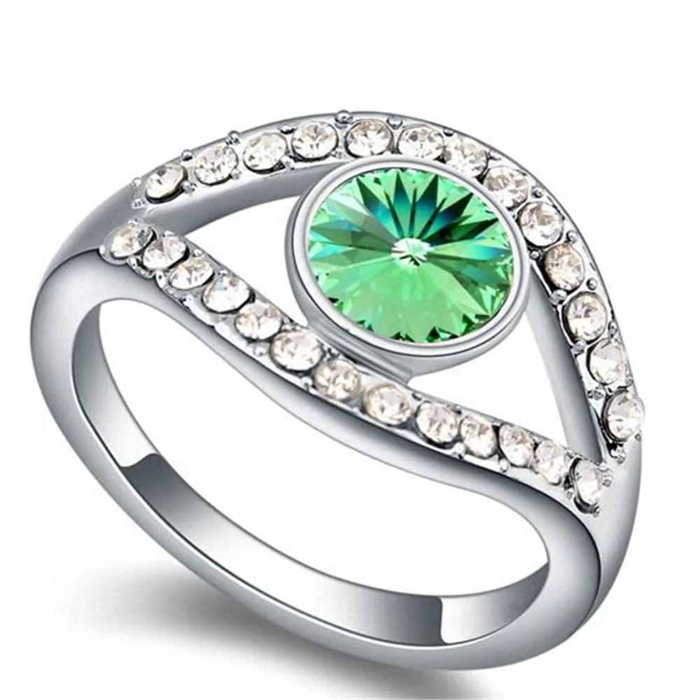 SHDEDE кристаллы от Swarovski палец кольца для свадебное кольцо для женщин модные ювелирные изделия для вечернего наряда вечерние юбилей подарок-16948