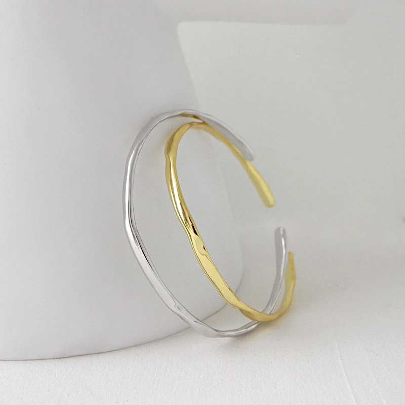 

Bangle Womens Real 925 Silver Sterling Punk Designer Gold Bracelets Bangle Pulceras Y Brazaletes Mujer Plata 925 Fine Jewellery