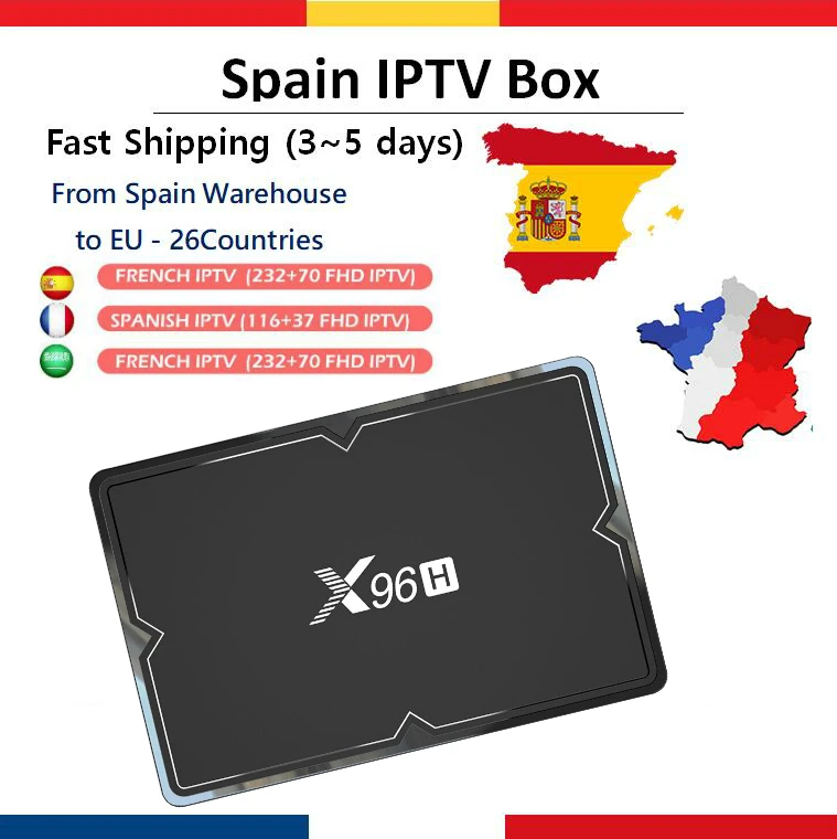 X96H Android 9,0 tv Box с 1 год Испания Франция Европа футбол IPTV испанский подписка 4G 64GB Smart tv Box отправка из Испании