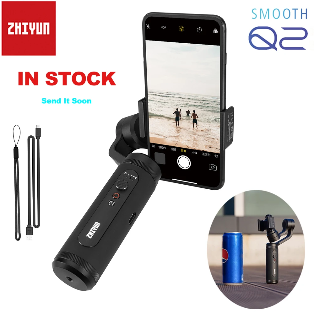 Zhiyun Smooth 4 Q2 3-осевой портативный смартфон сотовый телефон видеокамеры Стабилизатор для iPhone 11 Pro Max XS XR X 8P 8 samsung S9 S8 и экшн Камера