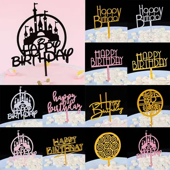 

Happy Birthday Cake Topper Healthy Acrylic Letter Cake Toppers Happy Birthday Party Supplies Cute Cake Insertion Decorations