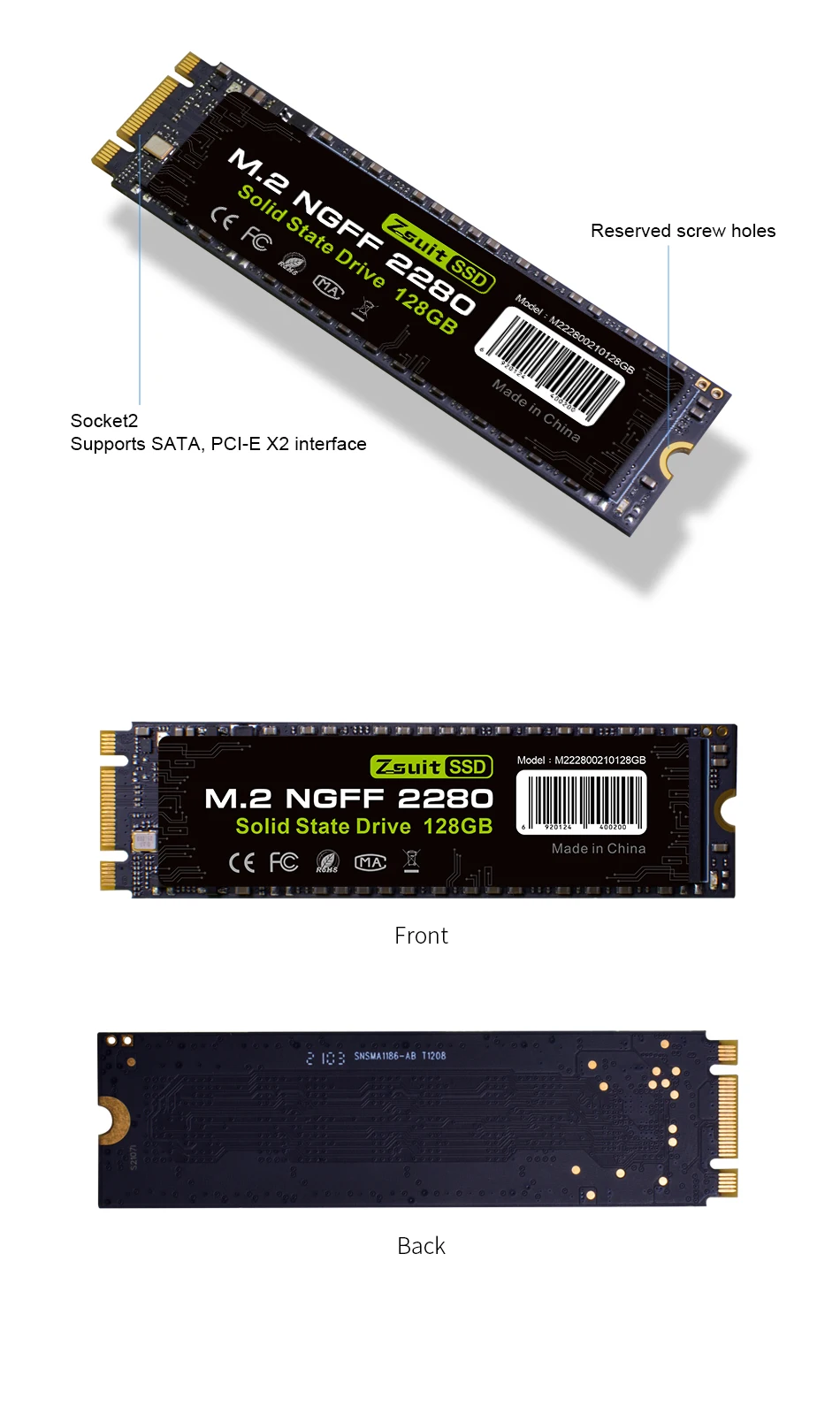 Zsuit SSD m2 NVME 22801tb 512gb256GB 128GB M.2 PCIE 3.0*4 Internal Solid State Drives Hard Disk For Laptop Desktop ngff 2900mb/s 1tb internal ssd for laptop