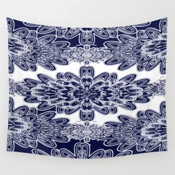 

Floral Damask Tapestry Blue Flower Wall Hanging Tapestries Dorm Wall Art Home Decor Traveling Camping Beach Towel Yoga Mat