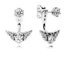 Новинка, 925 пробы, серебряные, сказочные тиары, серьги-гвоздики для женщин, модная женская с кристаллами, серьги, хорошее ювелирное изделие, подарок