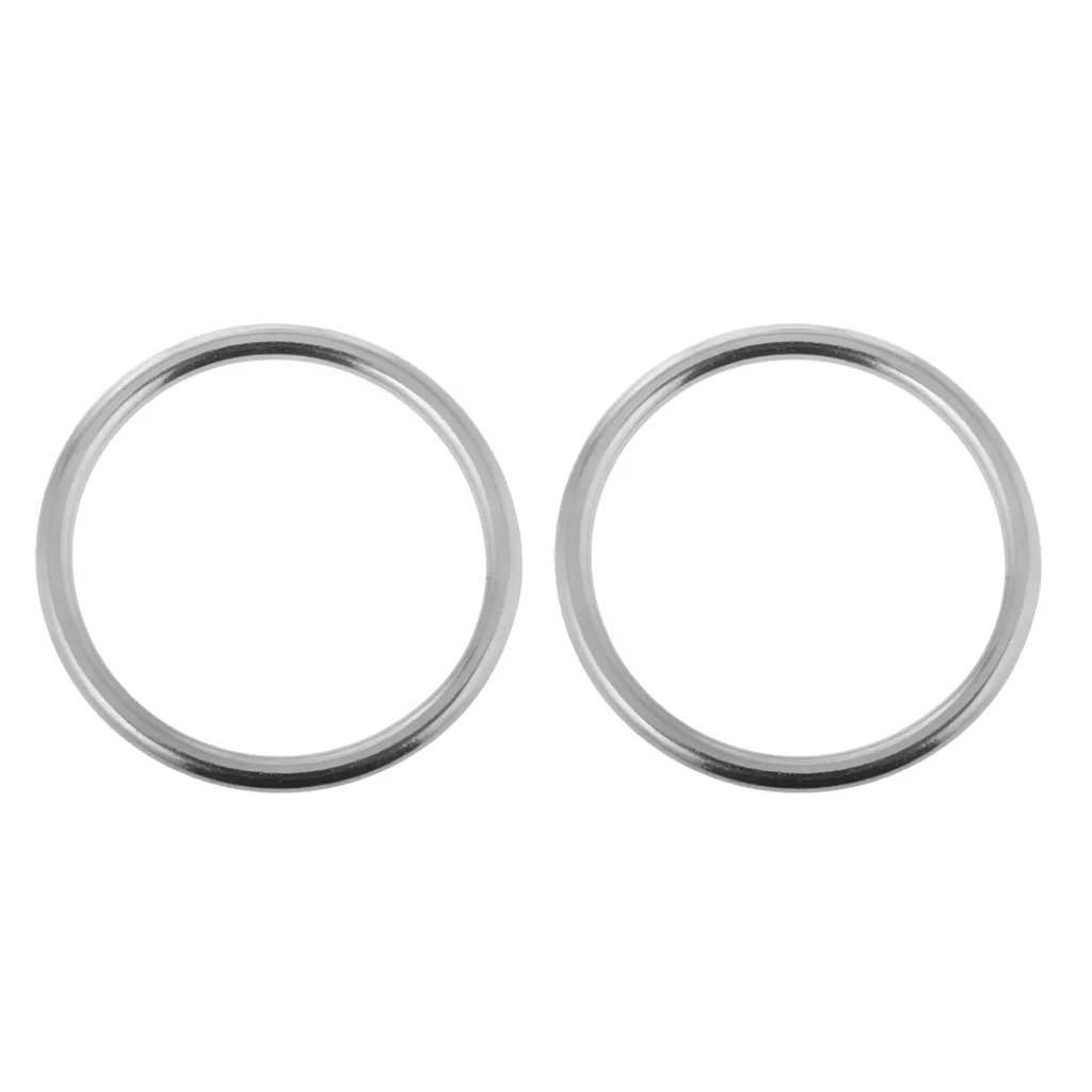 2PCS Precision Polished Seamless Welded Stainless Steel Webbing Strapping Round O Rings for Kayak Canoe Marine 2PCS Precision Polished Seamless Welded Stainless Steel Webbing Strapping Round O Rings for Kayak Canoe Marine