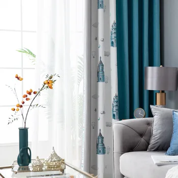 

Simple stitching curtains jacquard shading curtain fabric living room bedroom stitching jacquard curtain fabric customization