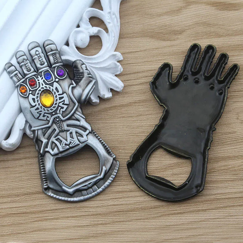 1pcs Hammer Shaped Beer Bottle Opener Portable Keychain Metal Tools Infinity Thanos Gauntlet Soda Glass Caps Remover Openers