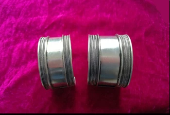 

Ethnic Vintage Silver DIY Bracelet fittings inlaid with old embroidered Bracelet silk Butterfly Bracelet