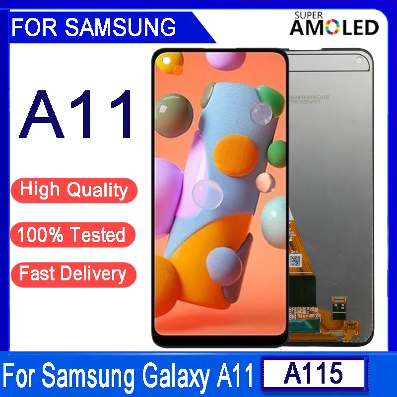 6.4'' Original A11 LCD For Samsung Galaxy A11 A115 A115F A115F/DS LCD Display Touch Screen Digitizer Assembly with frame