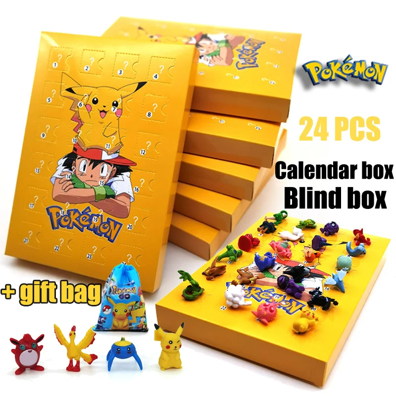 24 Pcs New Pokemon Advent Calendar Box Action Figure Toys Pikachu Anime  Figure Children Toys Pokemon Gits Box Blind Box - Action Figures -  AliExpress