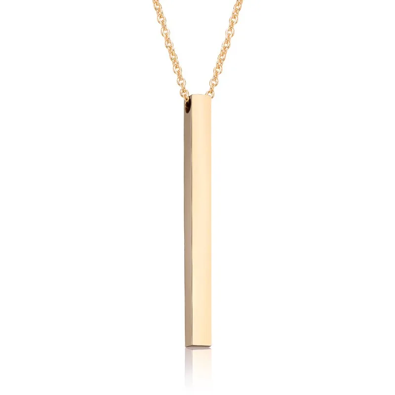 

Personalized Customize Name Necklace for Women Men Vertical Bar Pendant Gift Stainless Steel Jewelry Glossy Custom naszyjnik
