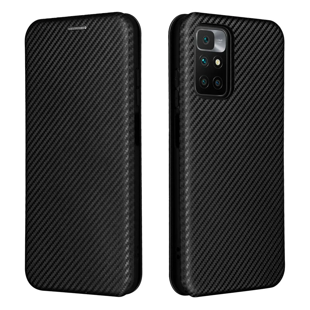 

Чехол для Redmi 10 Prime из углеродного волокна и кожи для Xiaomi Redmi Note 11 Pro 11S, противоударный чехол-бумажник с откидной крышкой для Redmi 10 Note 10 Pro Max