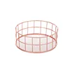 Rose gold iron art Nordic makeup storage box eyeliner brush storage cup dressing table makeup cosmetics round storage basket 6