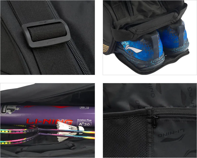 Li-Ning бадминтон ракетка сумка для 6-pack обуви карманный Профессиональный Спорт Спортивная ракетка сумка ABJP076 ZYF348