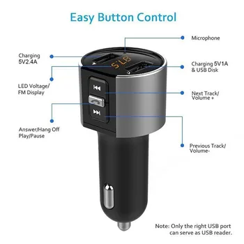 

Wireless In-Car Bluetooth FM Transmitter MP3 Radio Adapter Car Kit USB Car Charger for Xiaomi Samsung S8 iPhone 6 6s 7 8 Plus