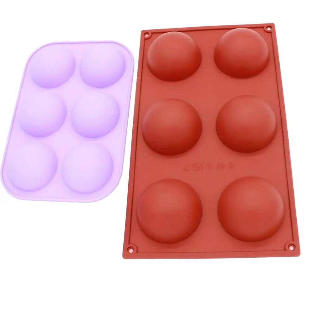 

6 DIY Cavity Semicircular Silicone Mold Chocolate Cake Jelly Pudding Soap DIY Baking Tool Cake Baking Pan Tool