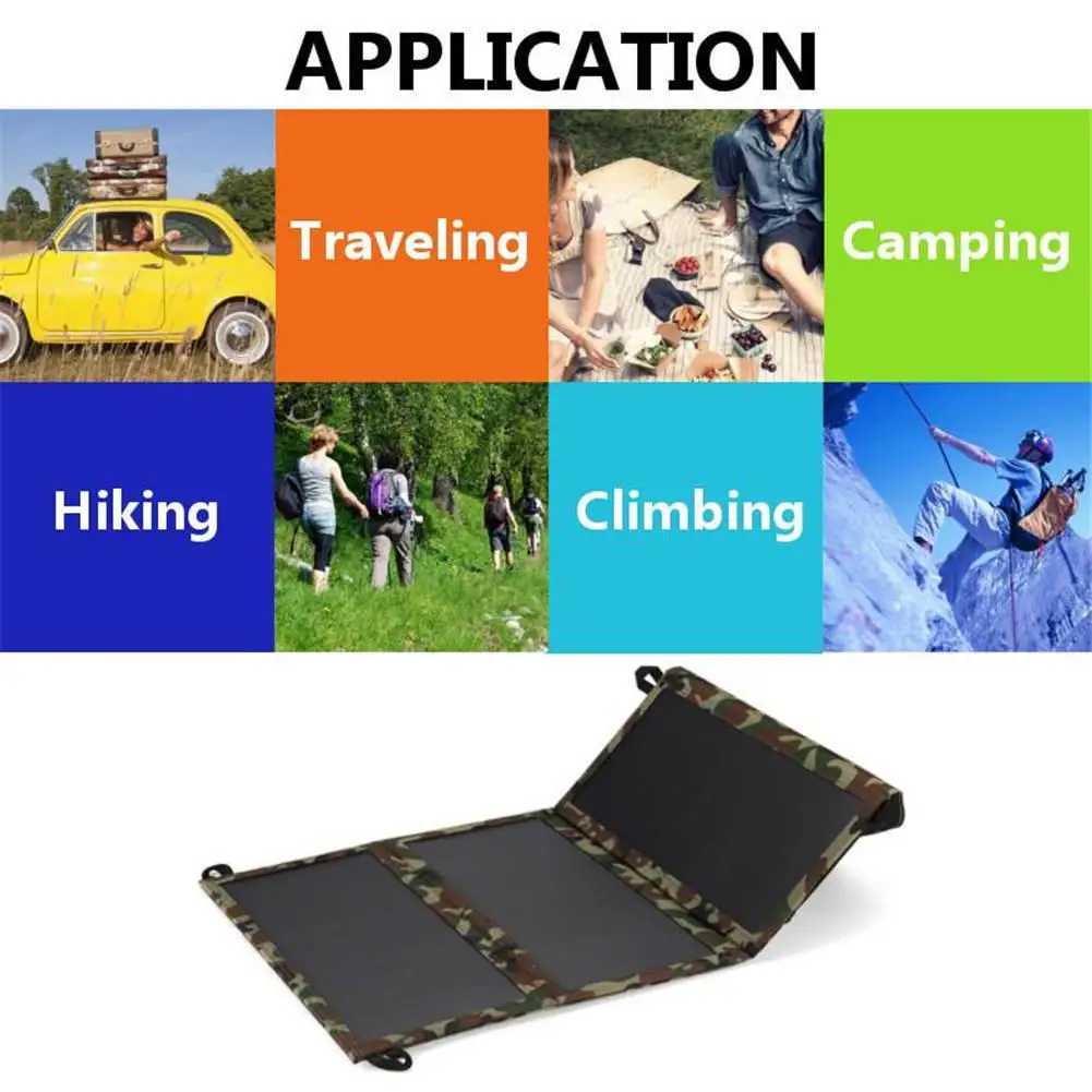 20W 30W 50W Folding Solar Panel 5V / 2A Output USB Mobile Phone Battery Charger Power Bank For Outdoor Camping Hiking