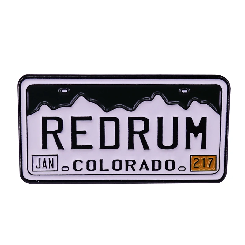 REDRUM Колорадо номерной знак мягкая эмаль Pin Сияющий Redrum убийца брошь|Броши| |