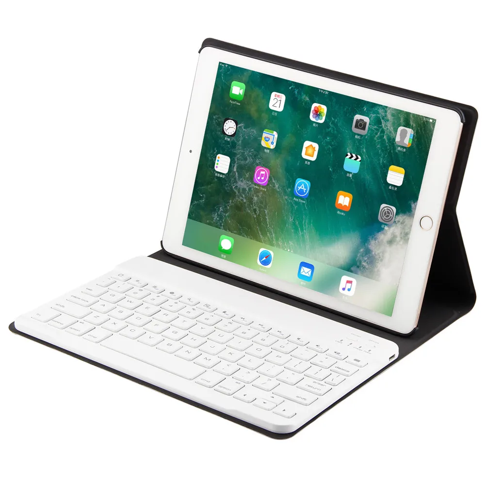Беспроводная клавиатура Bluetooth+ кожаный чехол для Apple iPad Air 2/iPad Pro 9,7 легкий вес тихий нажатия ключей водонепроницаемый пыленепроницаемый