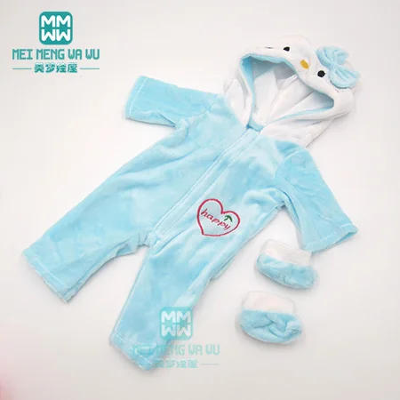 M---372 Одежда для куклы, подходит для 43 см, игрушки для новорожденных, куклы, аксессуары, мультяшная розовая мультяшная одежда для ползания - Цвет: M---372