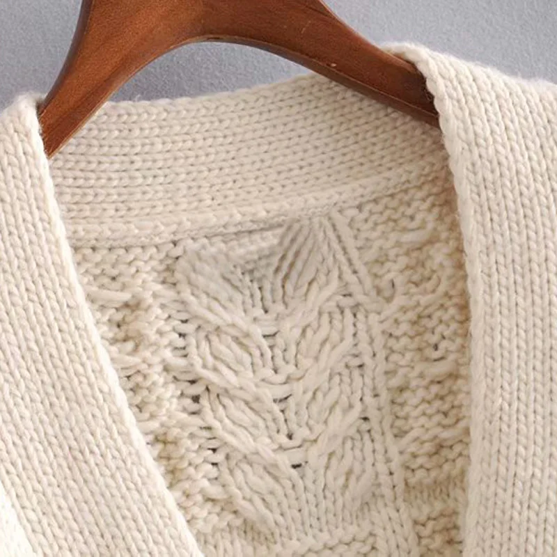 Осенний Повседневный Однотонный свитер женский с длинными рукавами и v-образным вырезом кардиган свитер