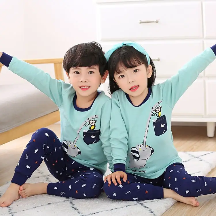 Детские рождественские пижамы для девочек; пижамы для маленьких мальчиков; пижамные комплекты для маленьких мальчиков и девочек; пижама в рубчик с динозавром для мальчиков; infantil; детская одежда для сна - Цвет: 11 Baby Pyjamas