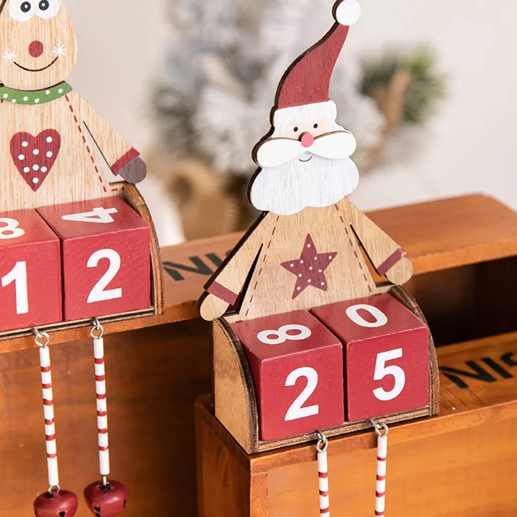 Navidad Рождественский мини деревянный календарь Рождественский кулон advent календарь kalendarz adwentowy календарь де л Авент подарки@ 12