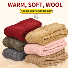 4 пары, шерсть мериноса, толстые теплые носки, женские зимние кашемировые носки в японском стиле, тапочки-трубы, простой стиль