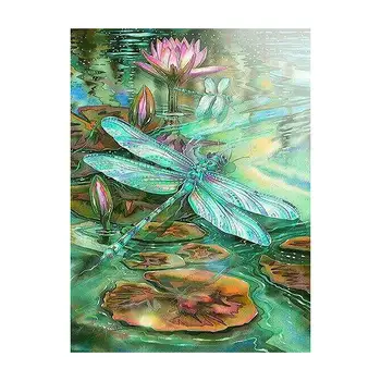

5D DIY Square Diamond Painting Diamond Painting "Dragonfly Water" Embroidery Cross Stitch Diamond Art 3D Home Decoration Gift