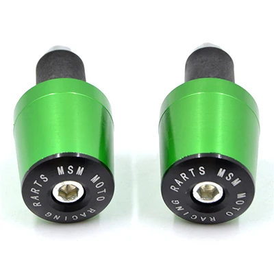 JAER CNC 22mm Grips Bar Ends Motorcycle Handle Bar Grips Ends Motorbike Grips Bar Handle Cap for Kawasaki Z750 Z800 Z1000 ER6N - Цвет: Green Grip End